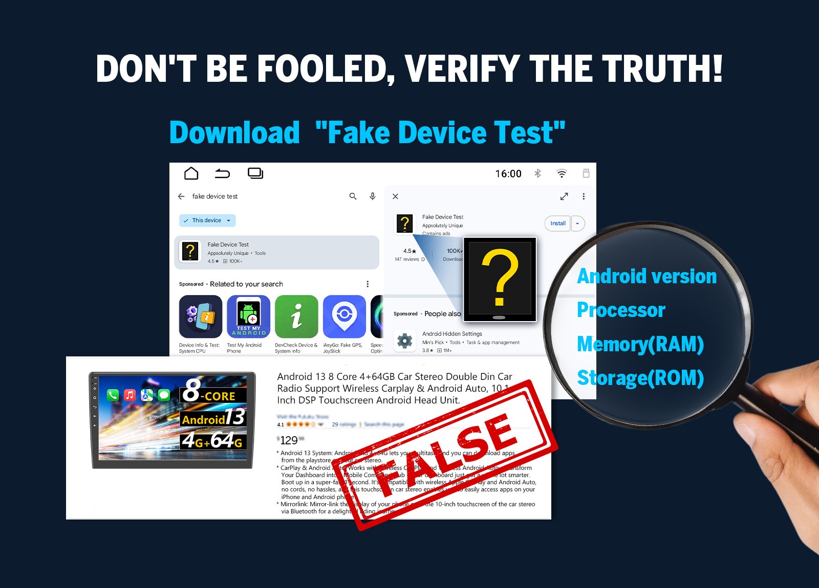 For Ford F150 2009-2014 9″Android 14 QLED Car Radio HeadUnit CarPlay 6+64 4G LTE