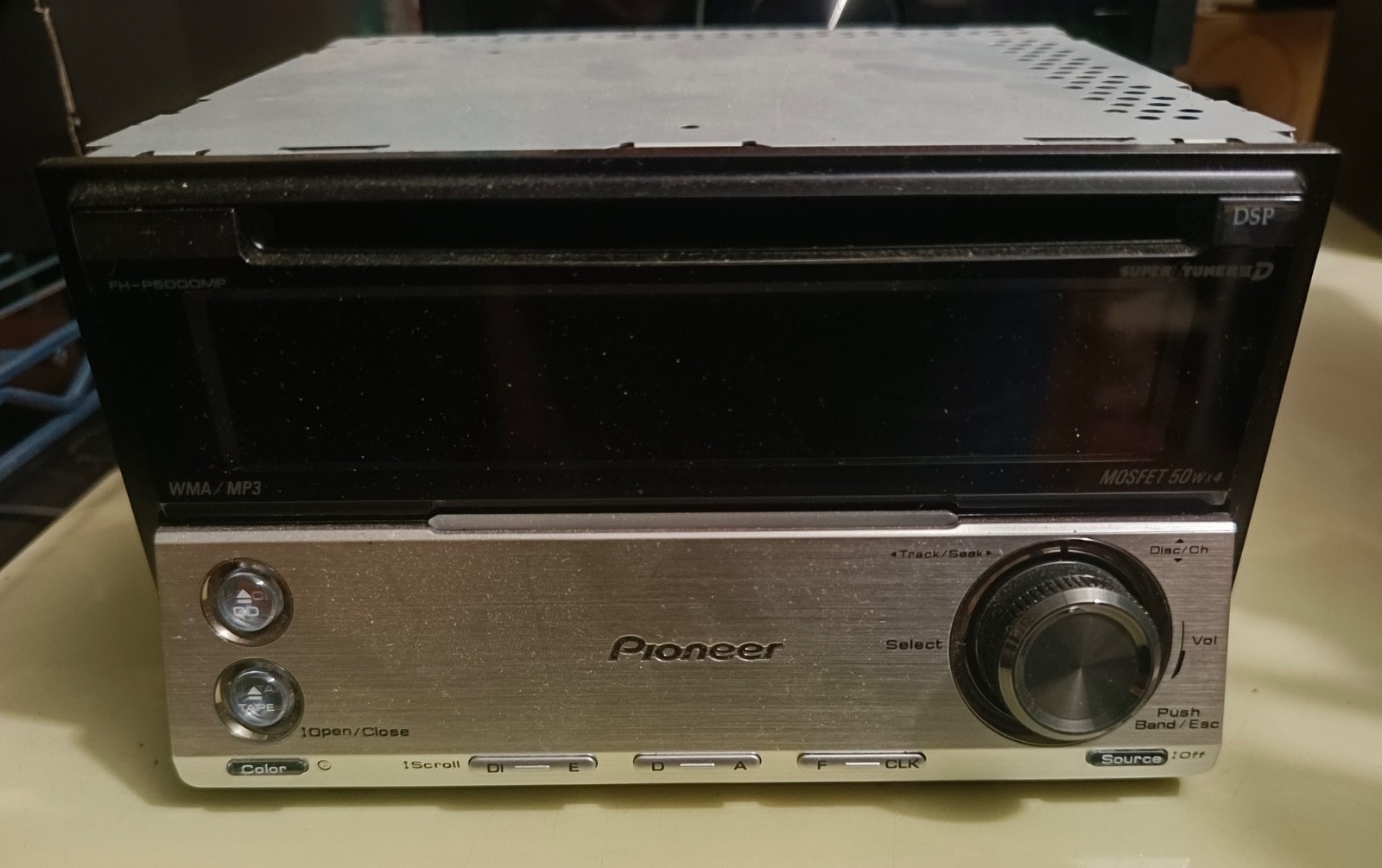 Pioneer Double Din Cassette CD Player for parts Cd need repair FH-P5000MP
