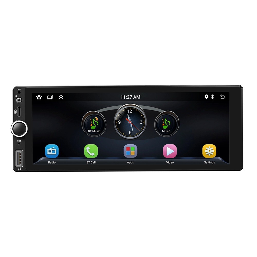Single 1 Din Android 13 Carplay Car Stereo Radio GPS WIFI BT Touch Screen 6.9″