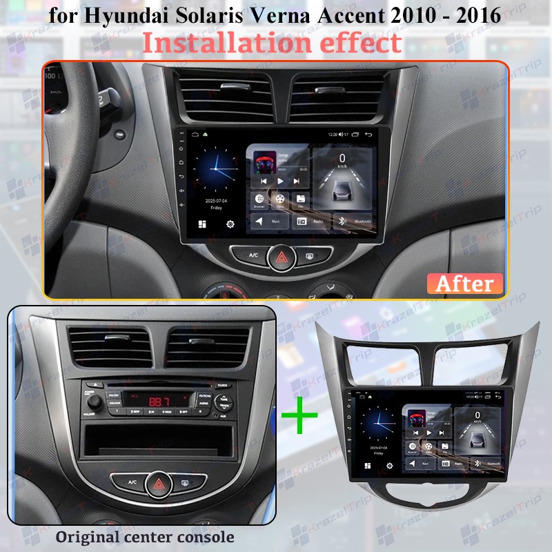 8 Core Android Car Stereo for Hyundai Solaris Verna Accent 2010 – 2016 Carplay