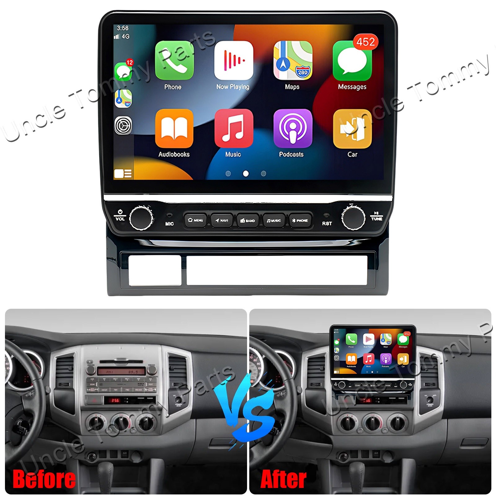 Para Toyota Tacoma 2005-2013 Android 13 Radio estéreo para coche CarPlay GPS