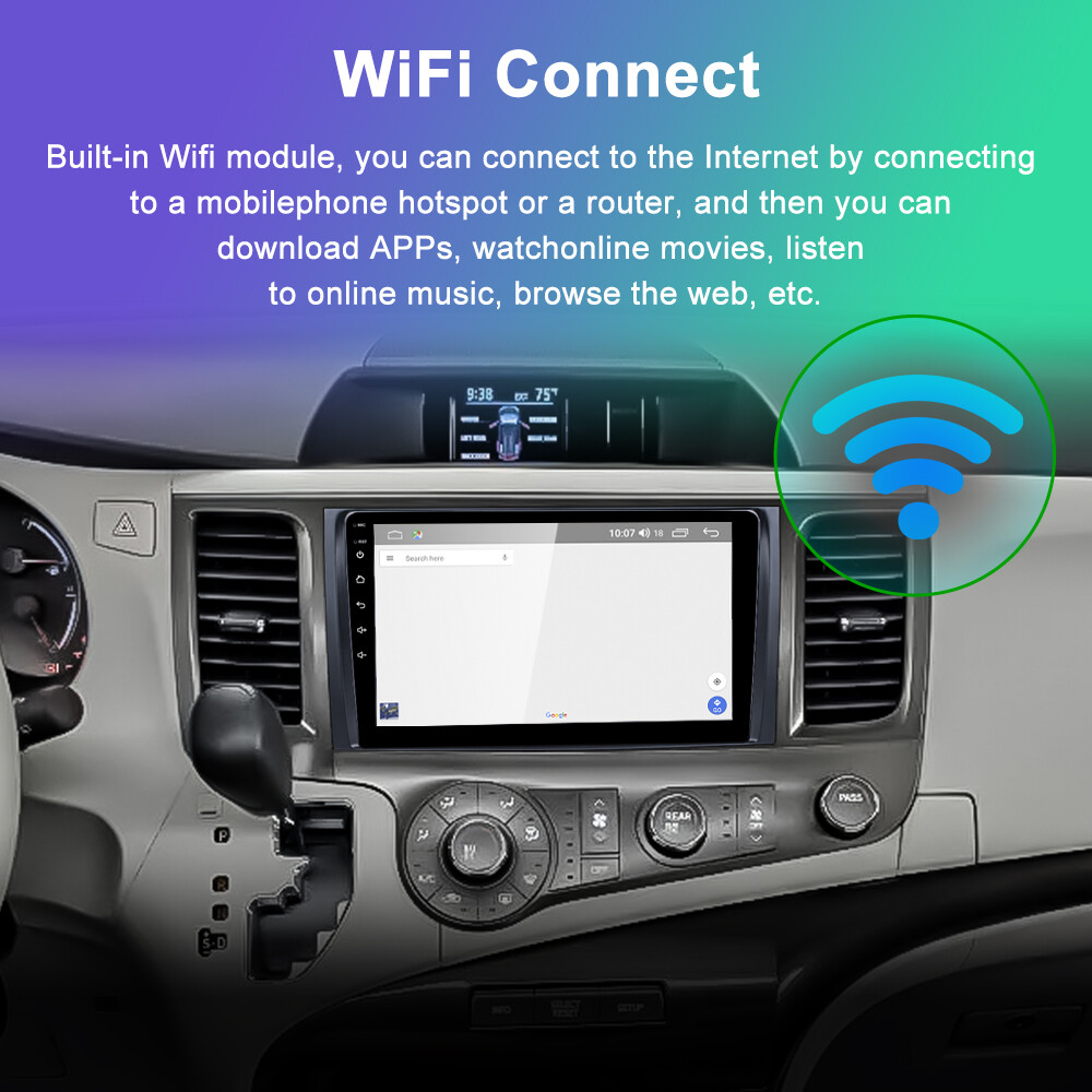 For Toyota Sienna 2011-14 Android 13 Car Stereo Radio GPS NAv Apple Carplay+Cam