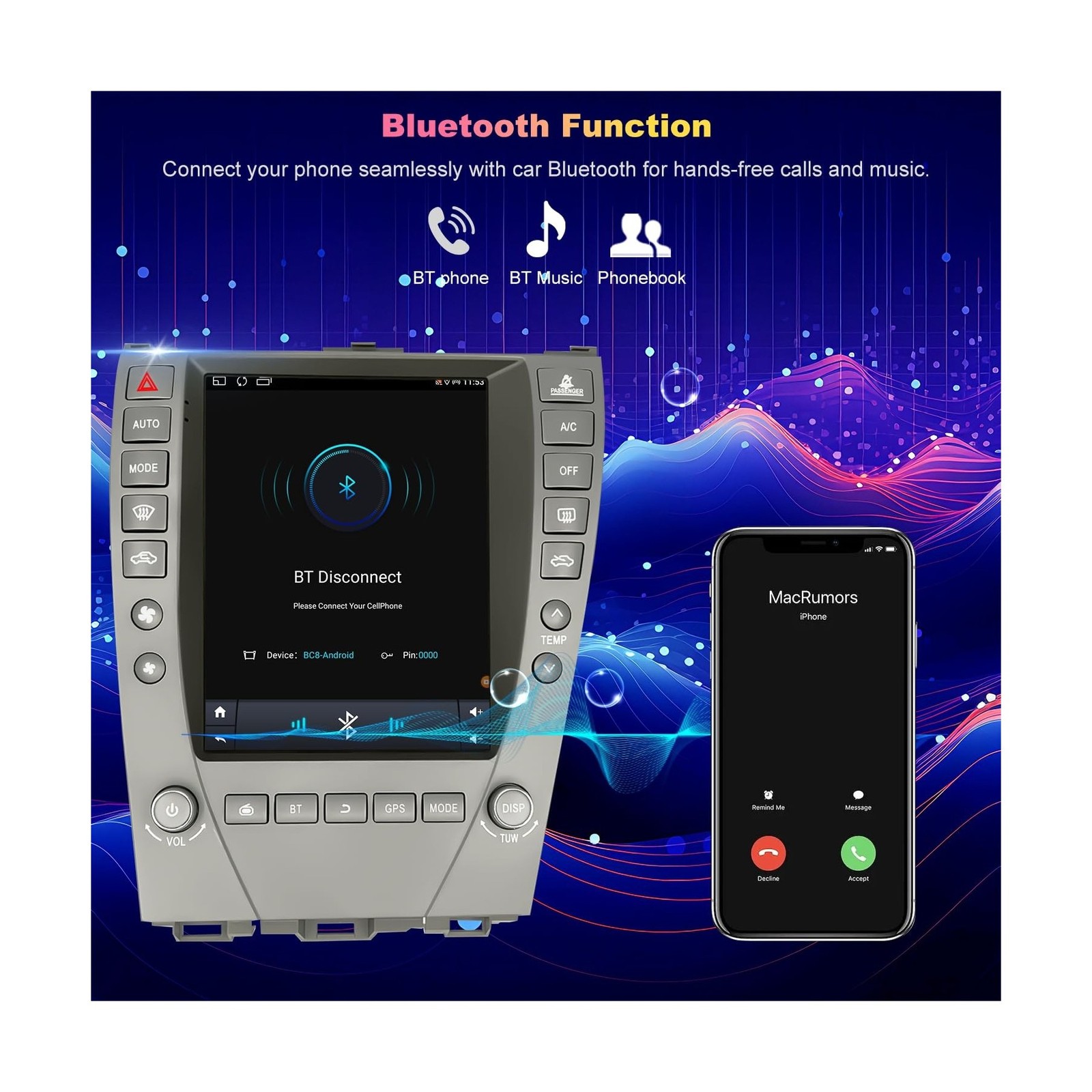 4+64G 5GWifi Upgrade Car Radio for Lexus ES240 ES300 ES330 ES350 2006-2012, 9…