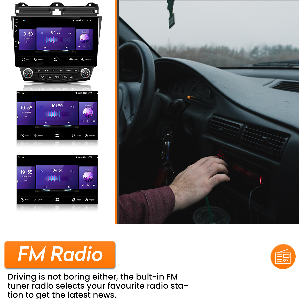 Fit Honda Accord 2003-2007 Apple Carplay Car Stereo FM Radio MP5 Backup Camera