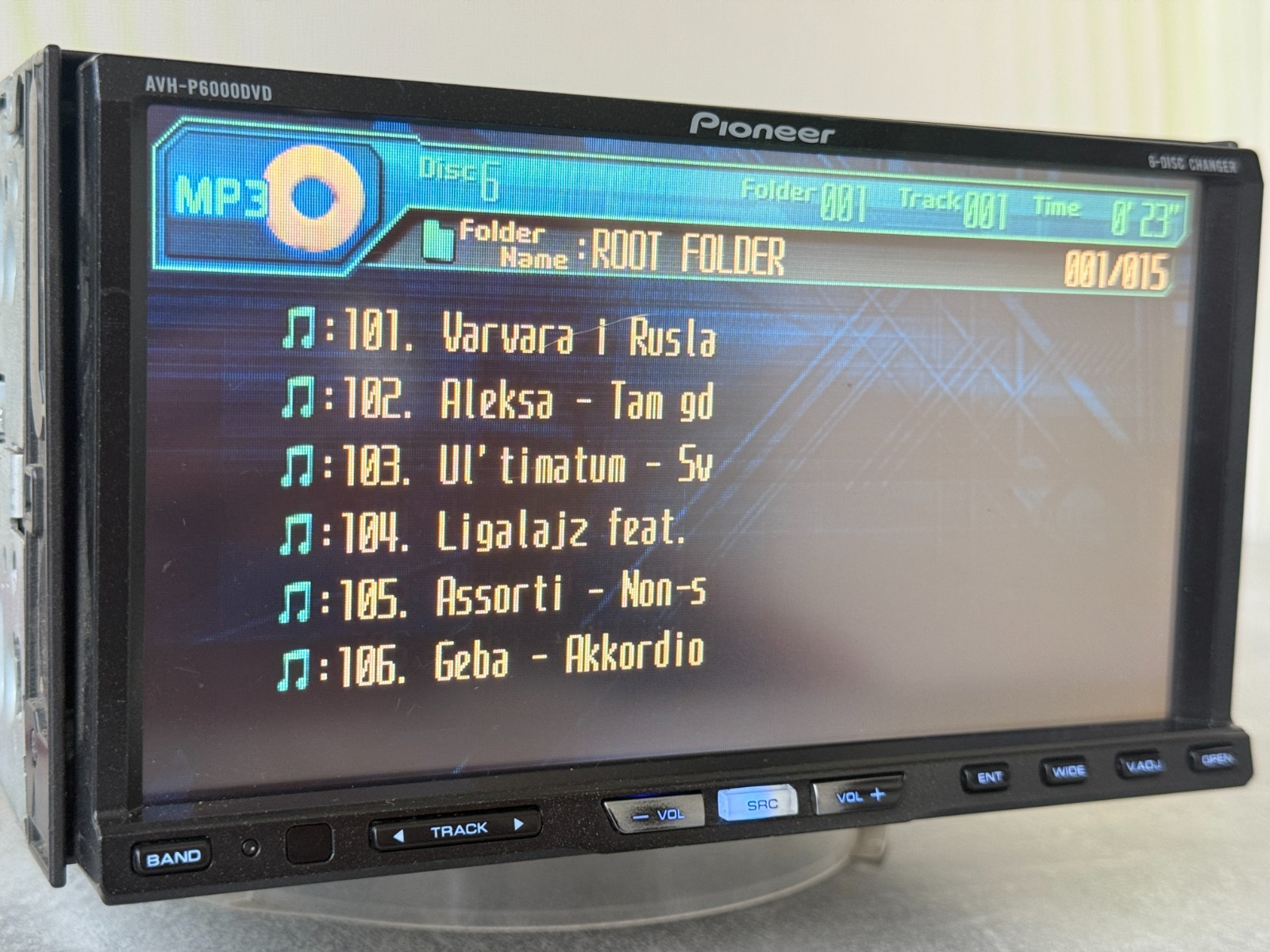 Pioneer AVH-P6000DVD 2DIN 6-Disc Changer DVD CD Touchscreen Car Stereo Multimedi