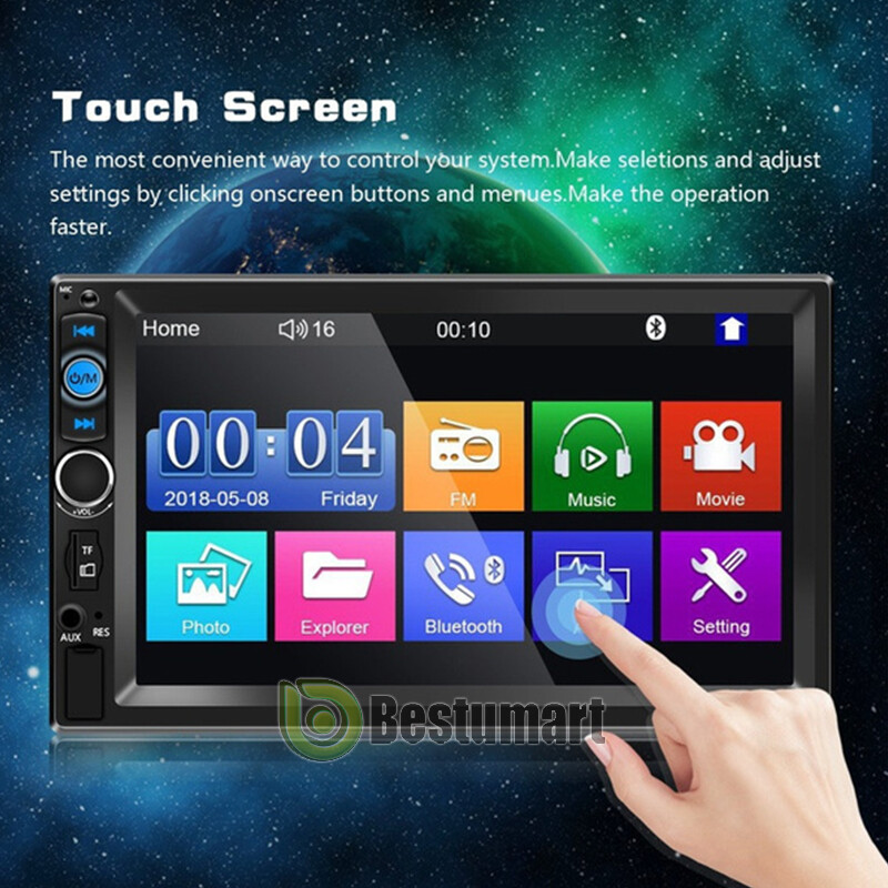 7” Double 2Din Android 12 Car Radio GPS WIFI BT Carplay Touch Screen Stereo+Cam