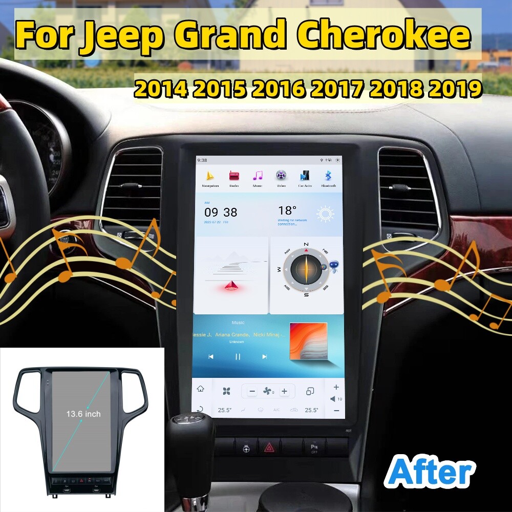 Car Radio for Jeep Grand Cherokee 2014-2019 HD GPS Carplay DSP WiFi BT Music APP