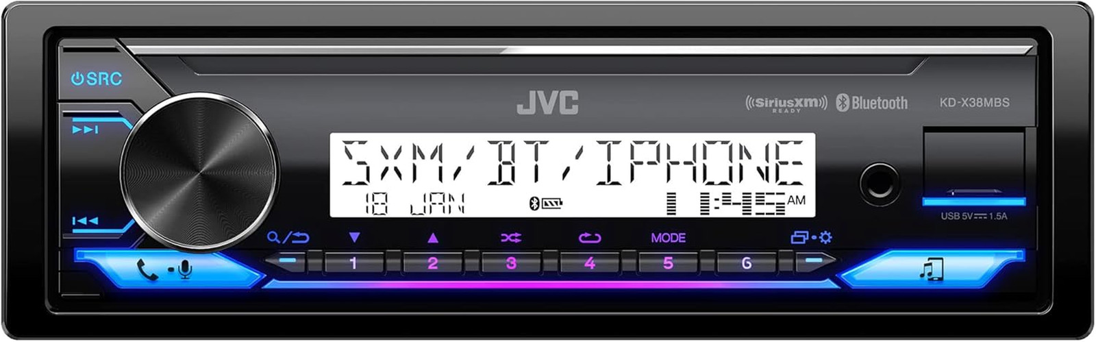 KD-X38MBS Car & Marine Digital Media Receiver with Bluetooth, USB, Siriusxm Read