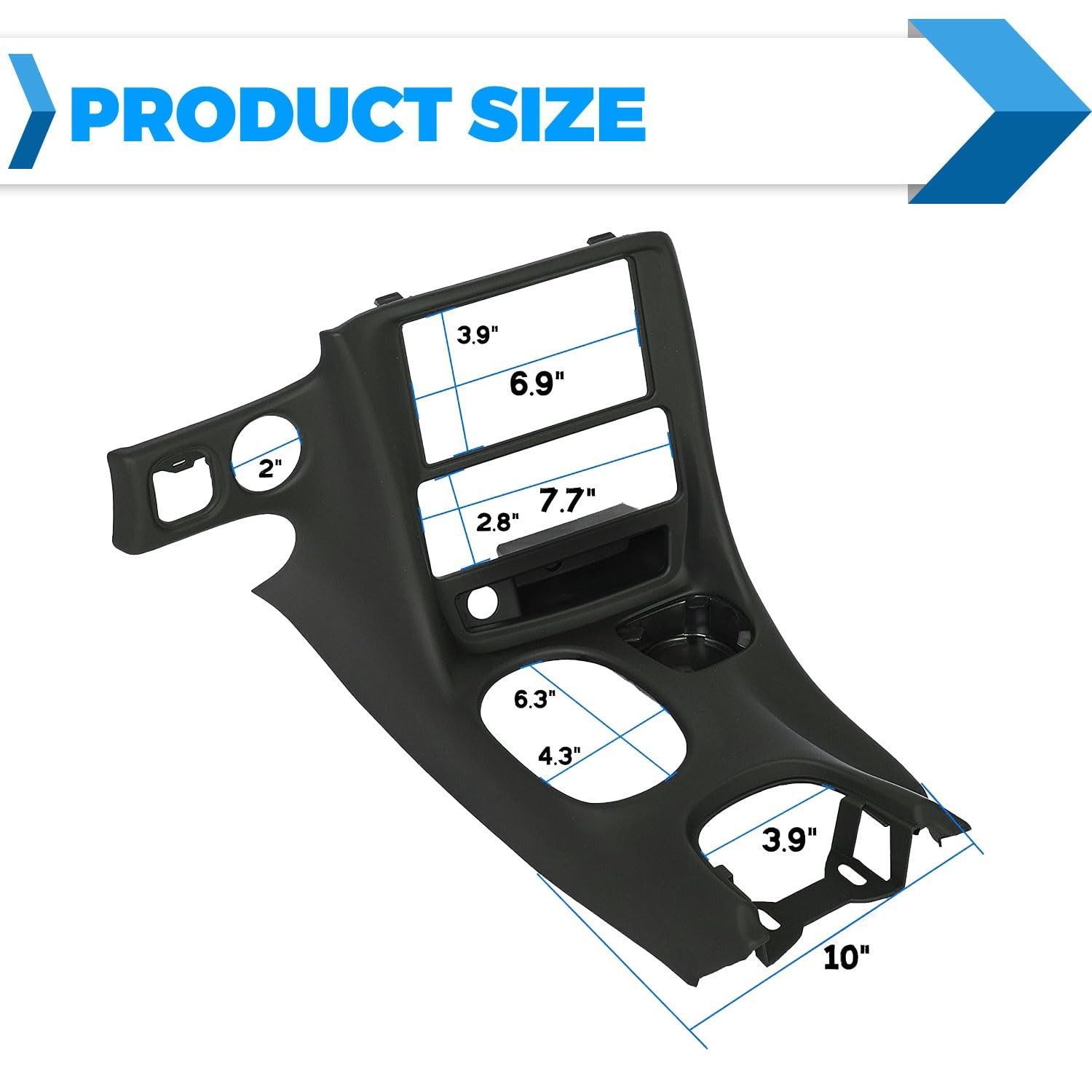 ECOTRIC Double Din Stereo Dash Installation Compatible with Medium, black