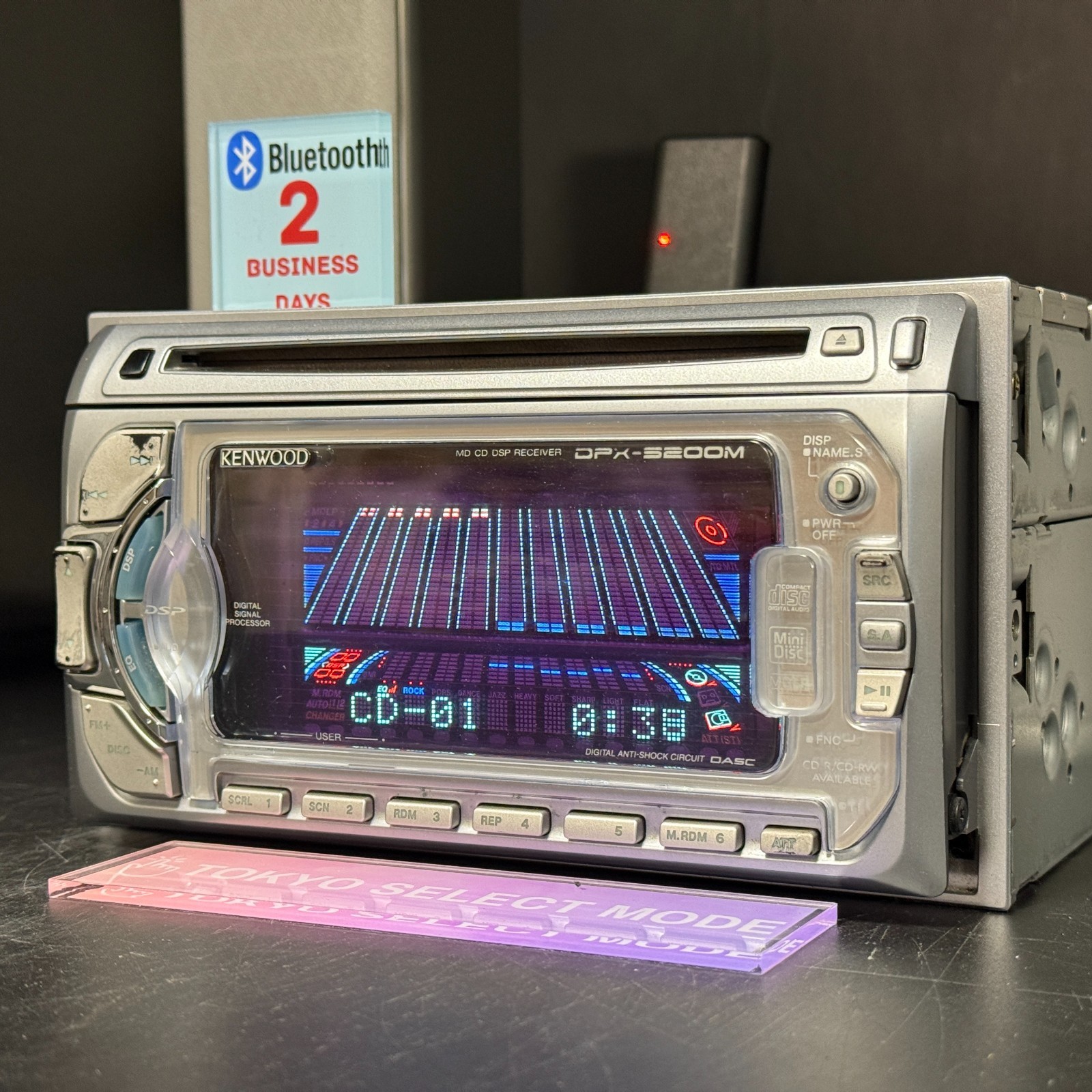 Kenwood DPX-5200M 2DIN CD MD Player Car Stereo Added Bluetooth JDM Tested Stock