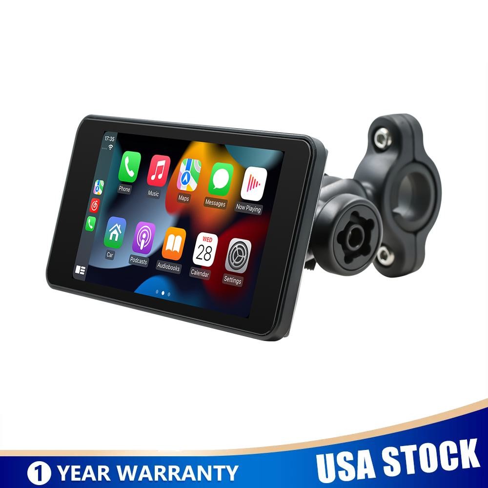 5″ Waterproof Motorcycle Navigator Portable Wireless CarPlay Android Auto Screen