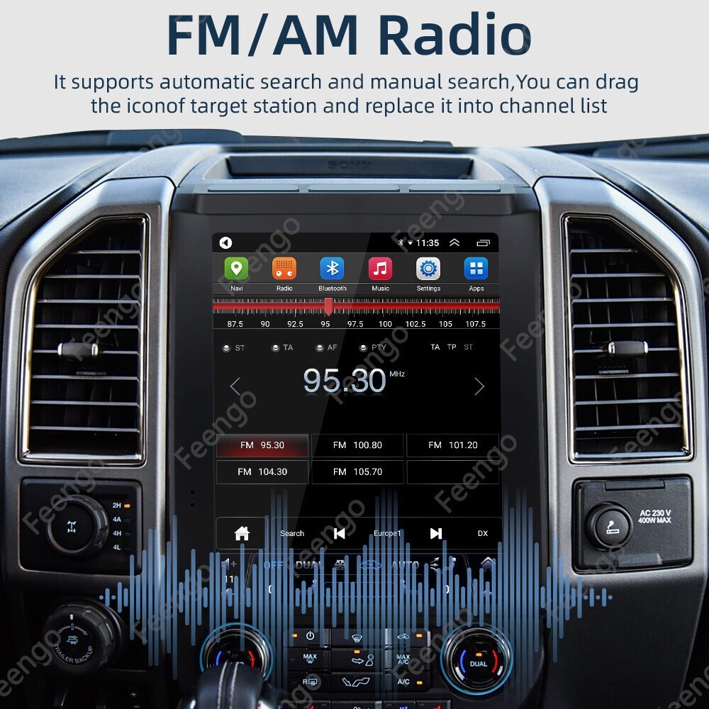 12.1″For Ford F150 2016-2021 Car Radio Stereo Tesla Style GPS Navi Carplay 2+32G
