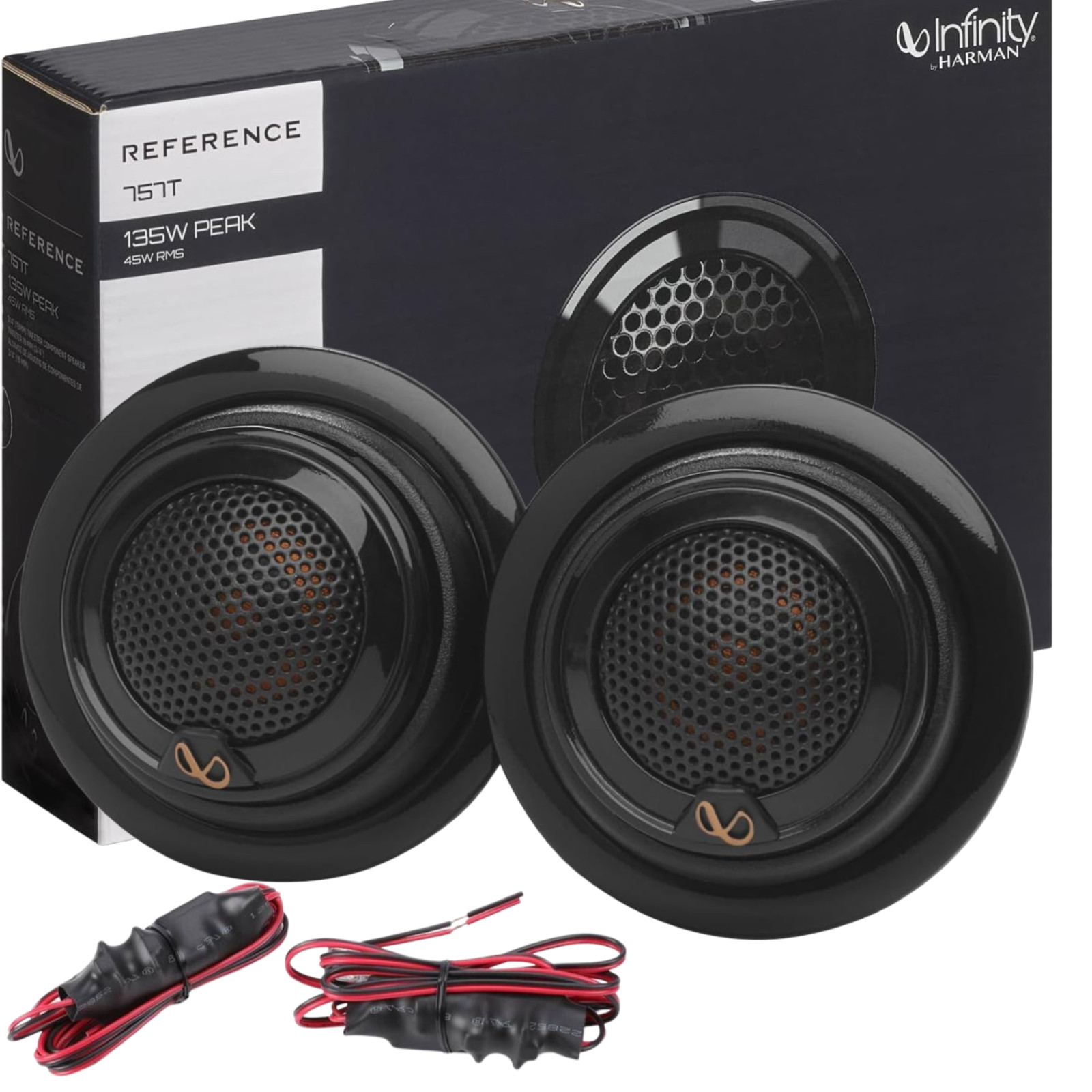 Infinity 135W REF757T 3/4″ Car Tweeters Flush Mount + 2 crossover 270WATTS X2