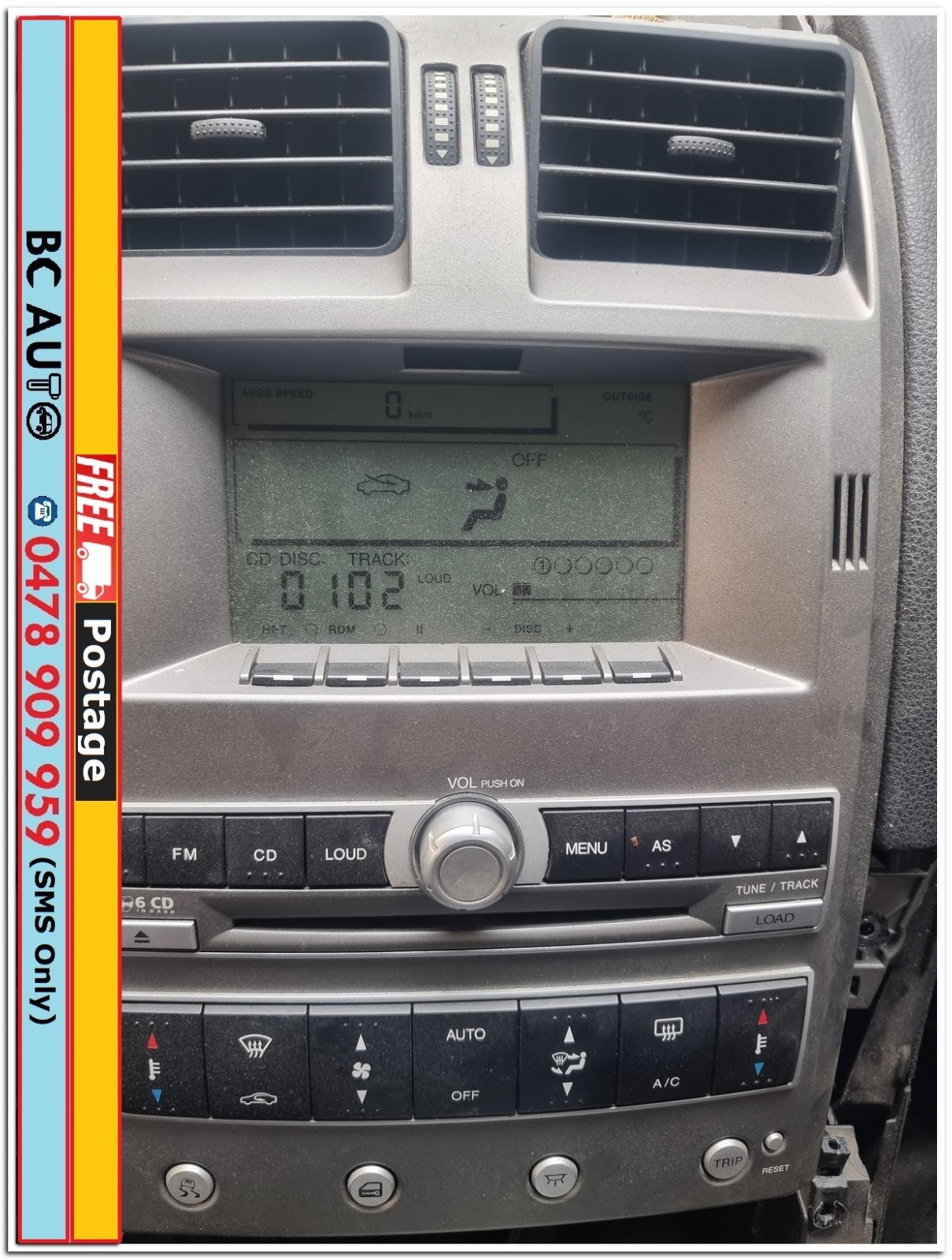 Ford BF Fairmont Prestige 6 Stacker ICC Radio CD Player Monochrome Screen Dual Z