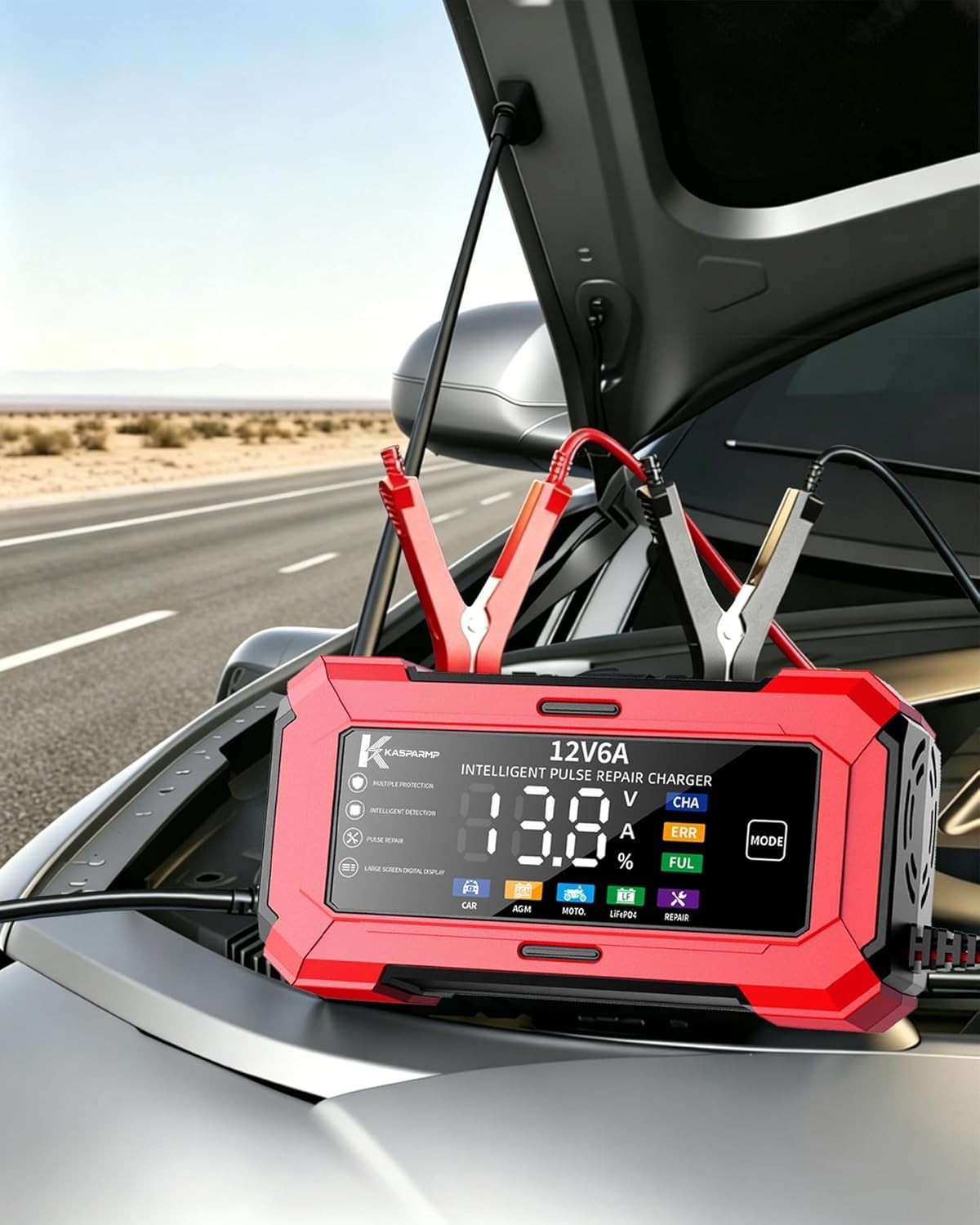 Car Battery Charger and Automatic Trickle Charger Battery Maintainer with Intell
