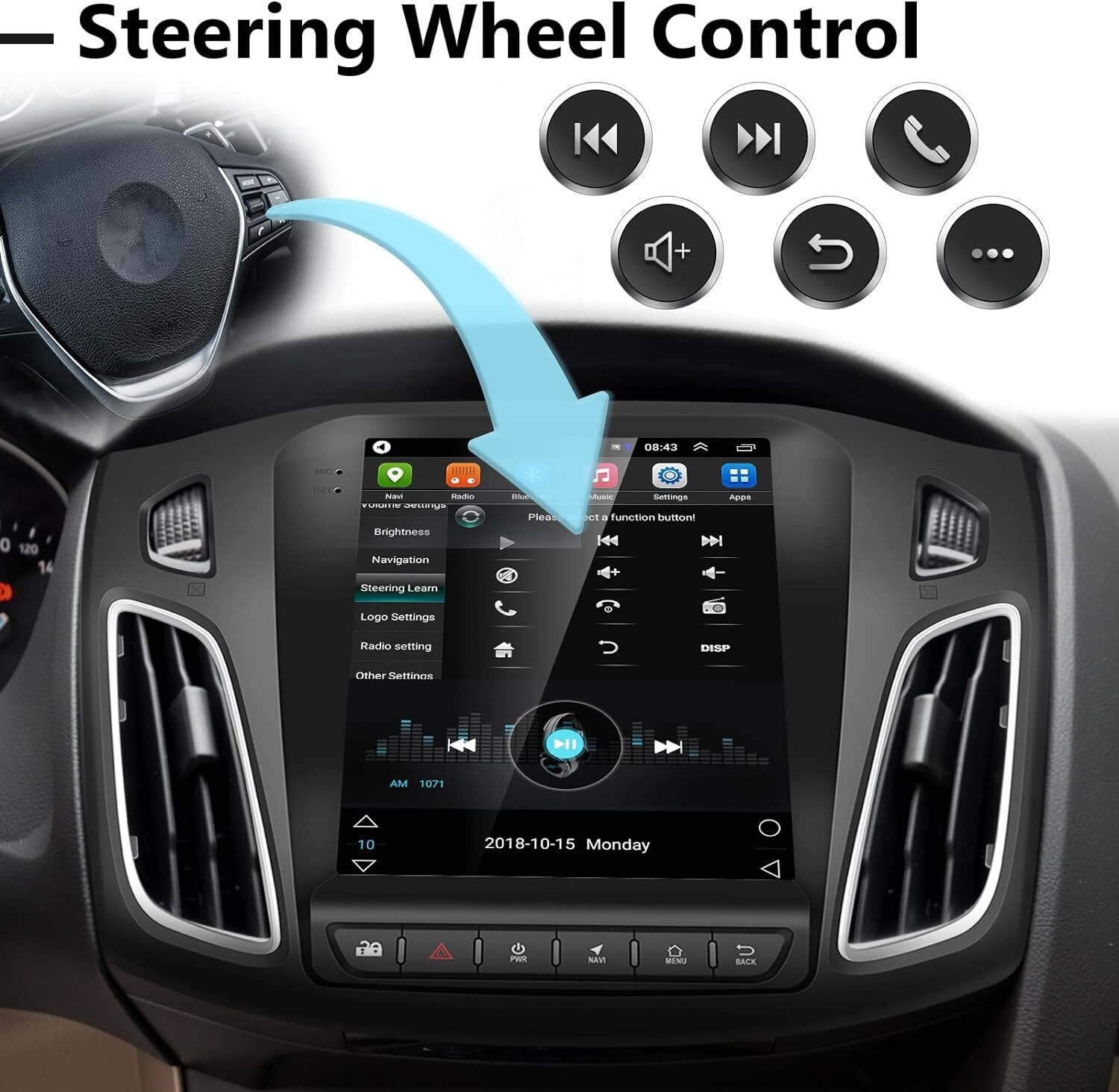 Car Radio Stereo Carplay For Ford Focus SWC Head Unit Wireless GPS SWC IPS HD