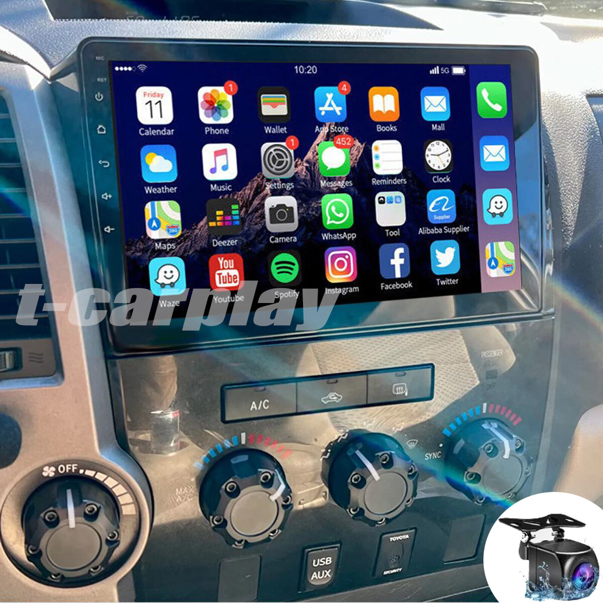 Car Stereo GPS Radio Apple Carplay For Toyota Tundra 2007-2013 Sequoia 2008-2018