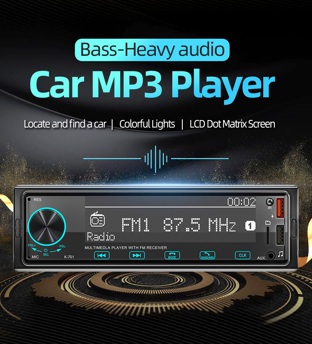 Bluetooth Car Stereo Radio Single Din Head Unit MP3 Player FM USB TF AUX