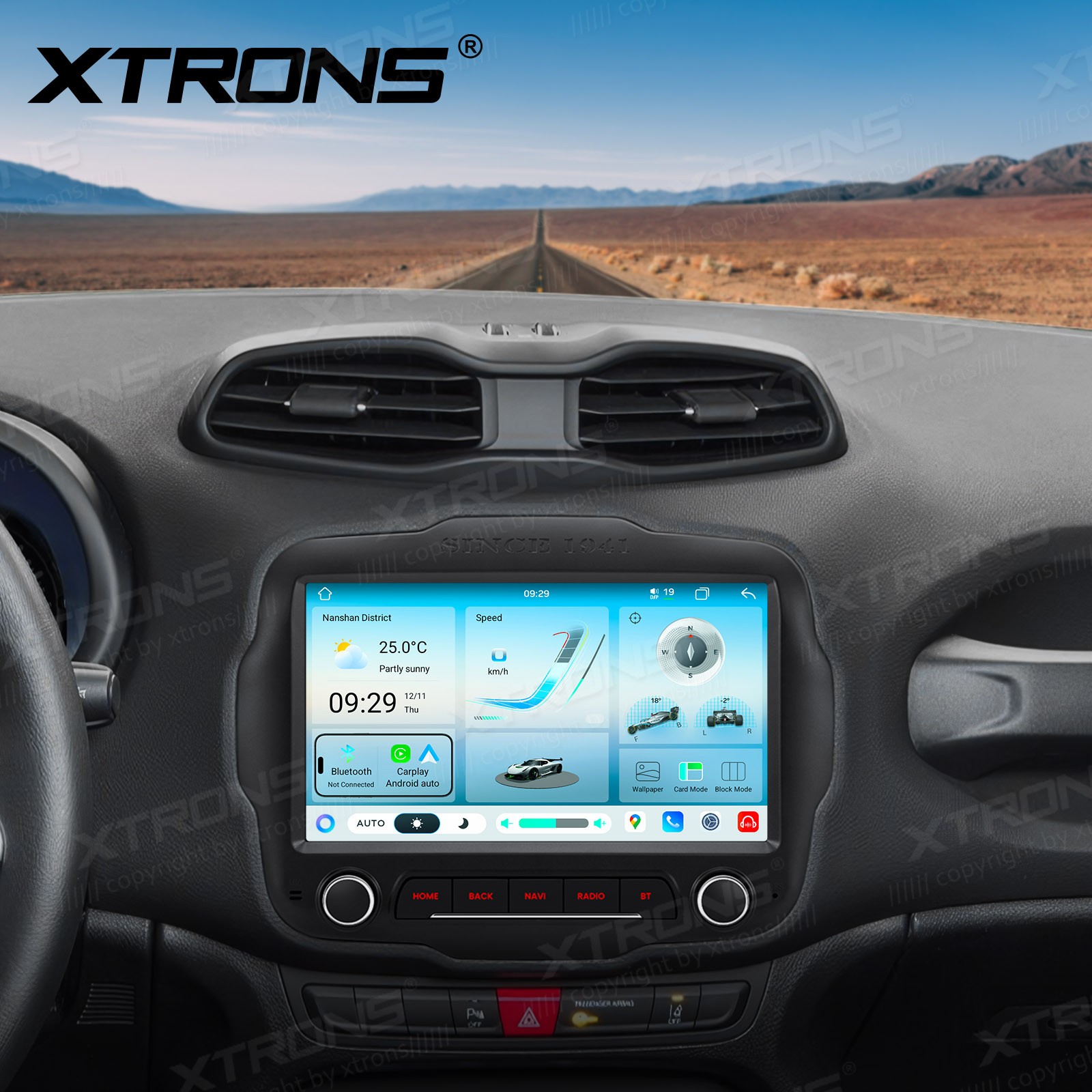 Android 14 Radio for Jeep Renegade 8-Core 8+128GB Wireless CarPlay Auto DSP 4G