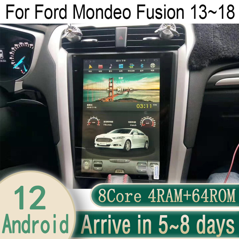 12.1″ Android Navigation Car Gps Stereo Tesla Style For Ford Mondeo Fusion 13~18
