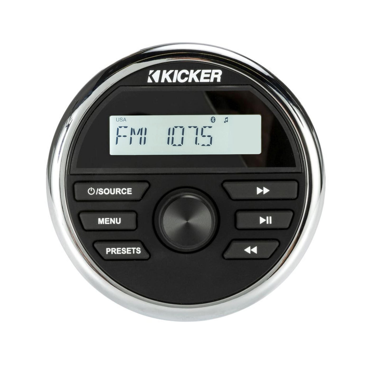 Kicker 46KMC2 Marine Radio With Stinger Marine SEADASH3W 3″ Radio Kit – White