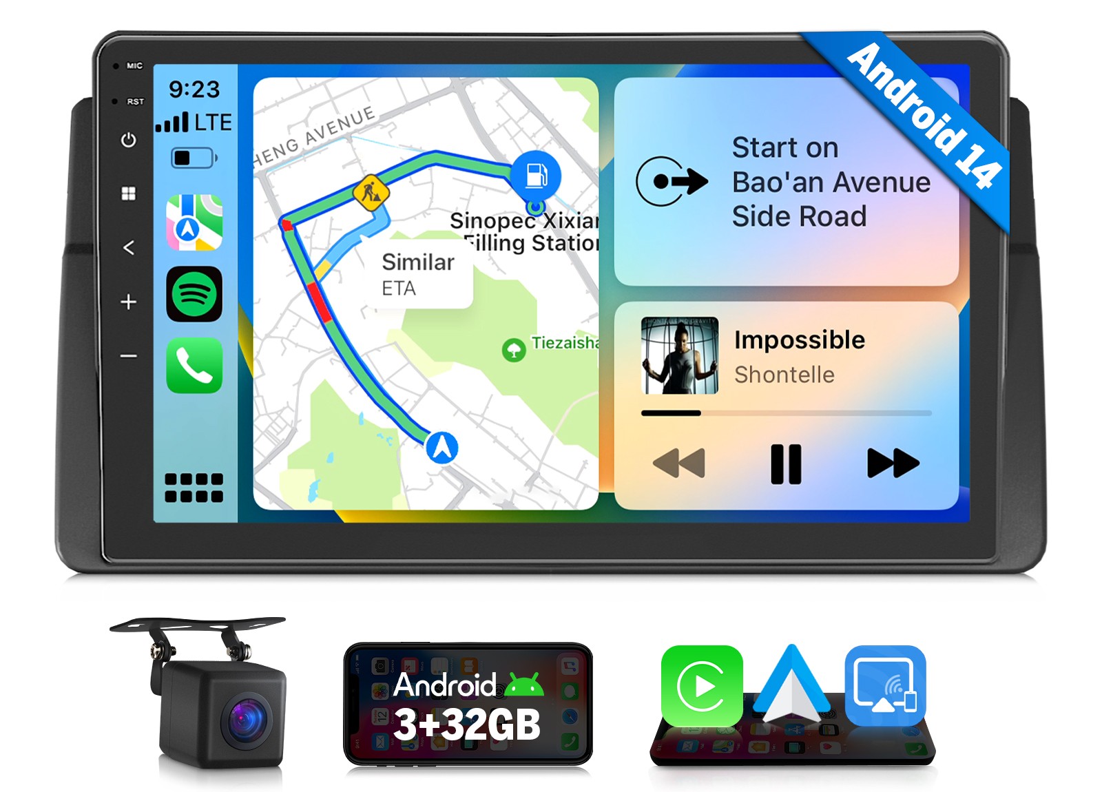 Eonon E46X7 9″ IPS Android 14 for BMW E46 Car Stereo Radio CarPlay GPS Bluetooth