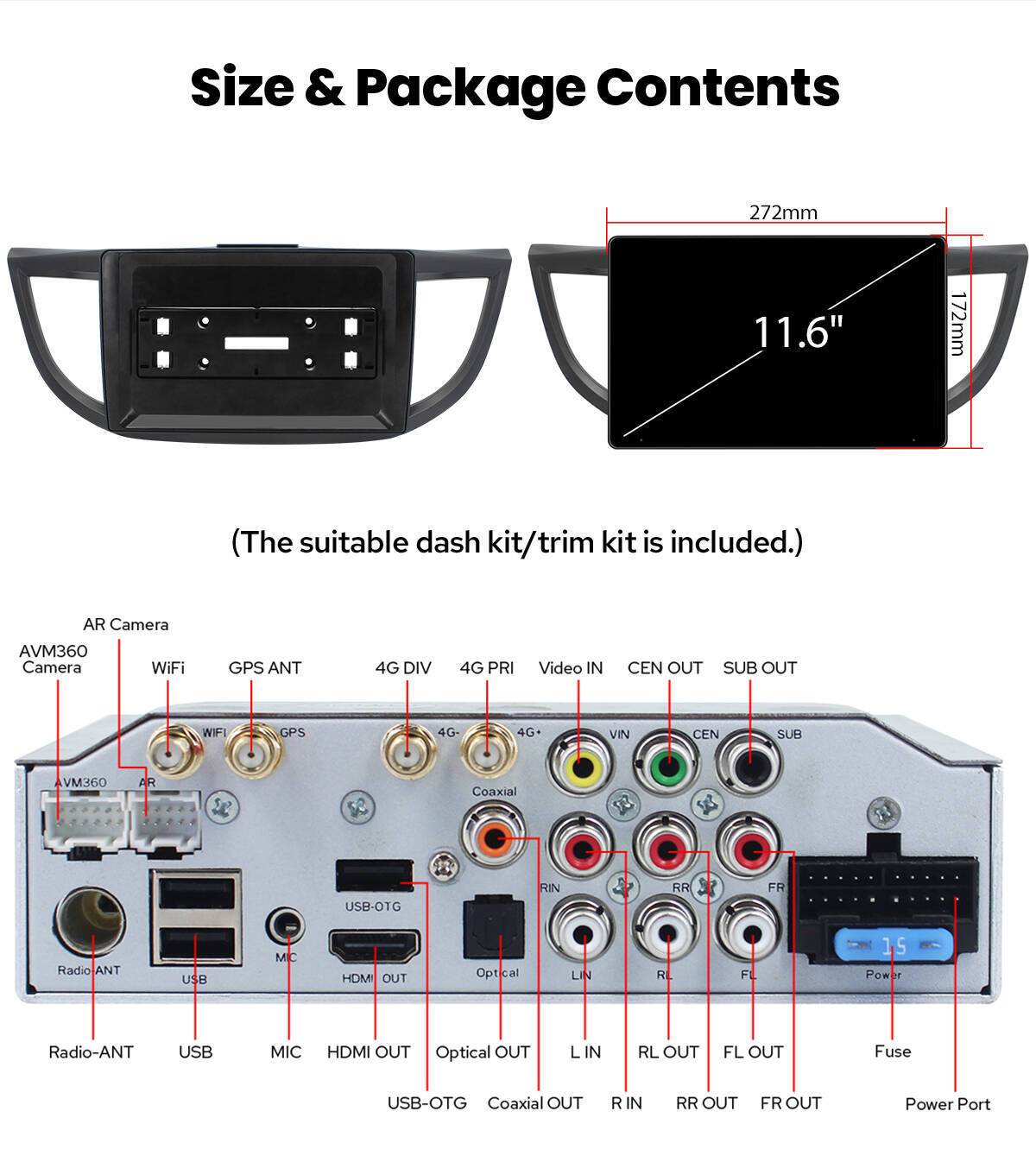 For 2012-2016 Honda CR-V JOYING 11.6 Inch Android 12 Car Radio Headunit 8+128GB