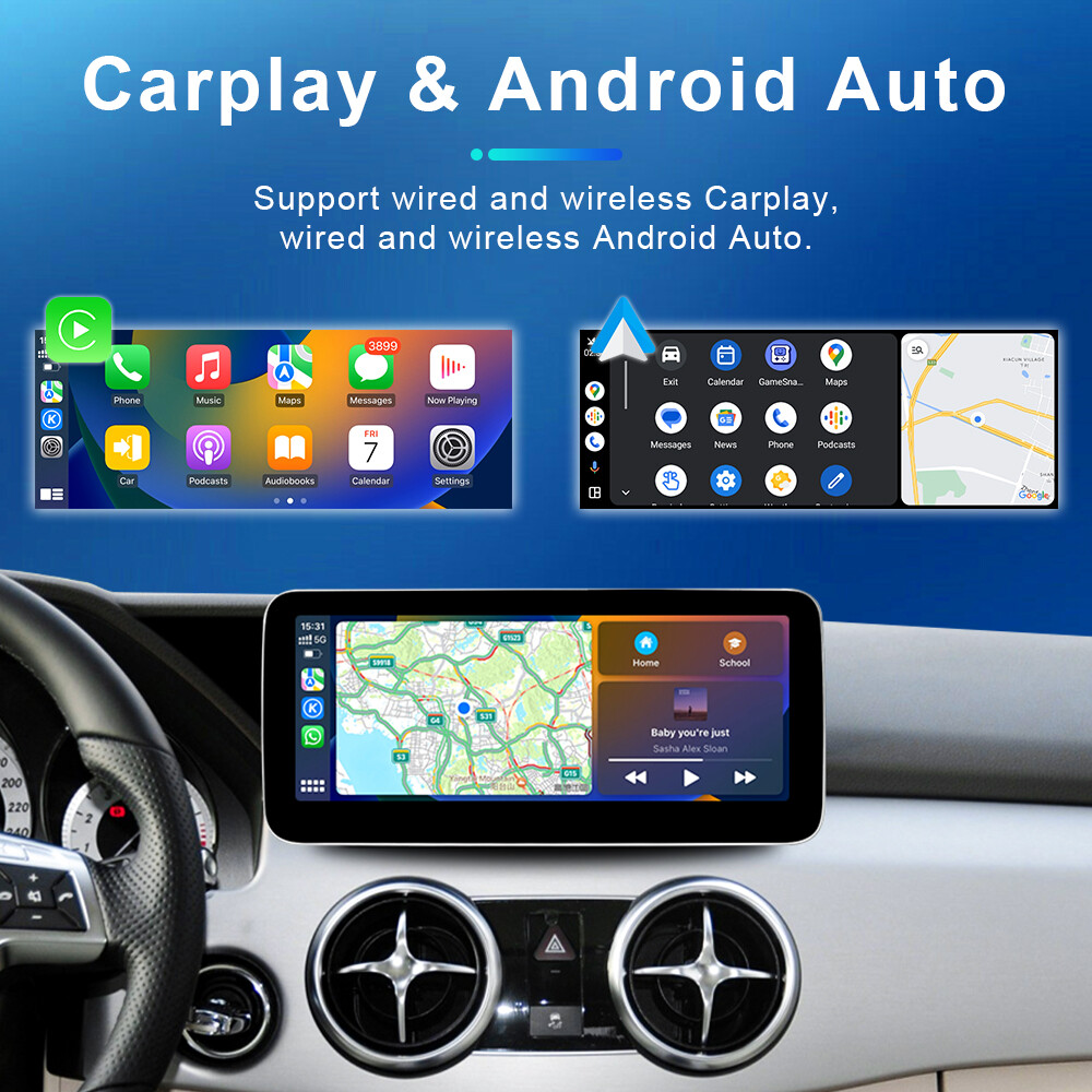 Android Car GPS Auto Carplay 12.3” 8G+128G For Mercedes Benz GLK X204 2013-2015