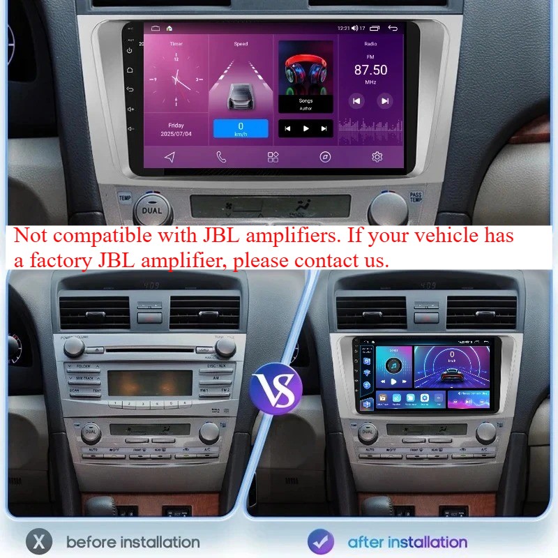 9 Inch 8 Core Car Radio for Toyota Camry Aurion 2006 – 2012 Android Audio WIFI