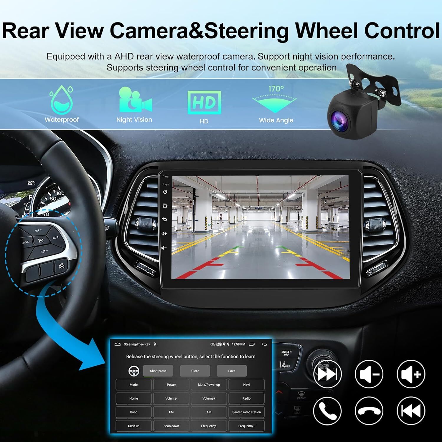For Jeep Compass 2017-2020 Android 12 Car Stereo Radio GPS NAVI Player Android12