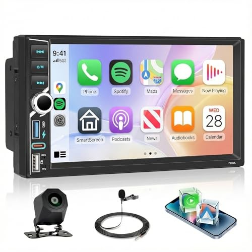 Android 4G+64G Double Din Car Stereo with Wireless 7 inch+Colorful Light