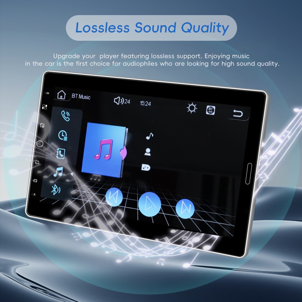 Single 1Din Touch Screen Rotatable MP5 Carplay Android auto Car Stereo Radio BT