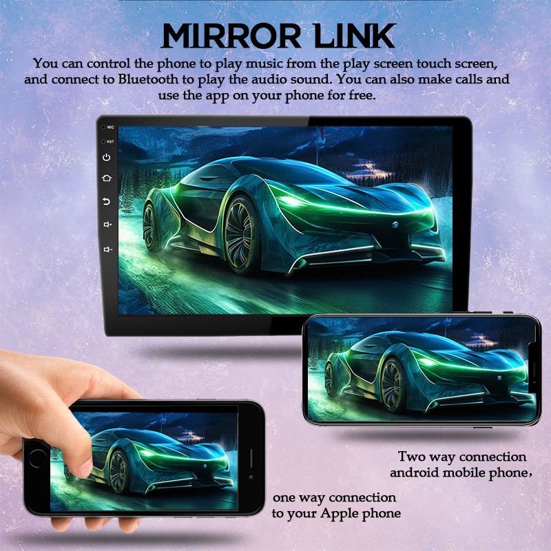 Wireless Carplay 10″ Universal Android Navigation MP5 K803 Car Radio Bluetooth