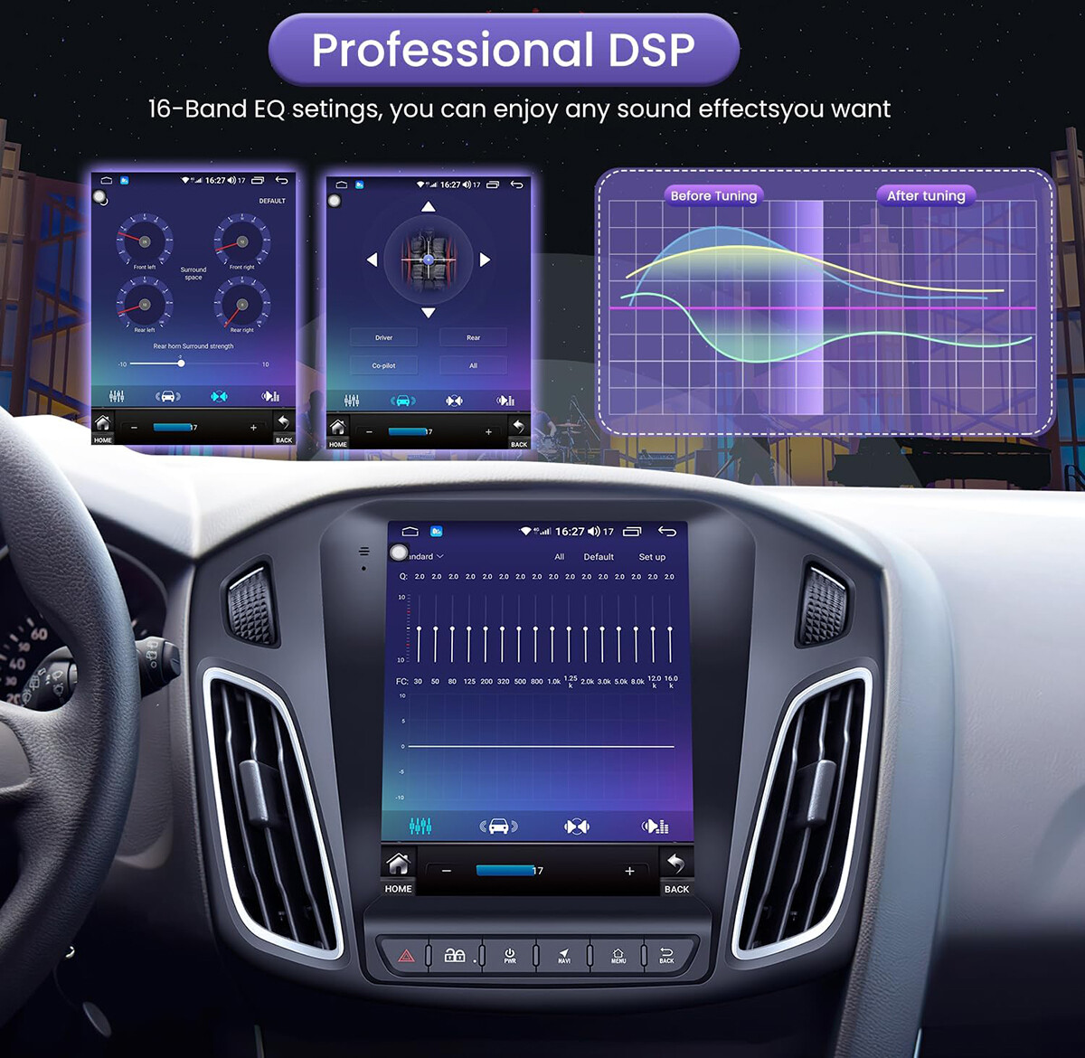 Android 15 Auto Apple Carplay Car Stereo Radio For Ford Focus 2012-2018 GPS Navi