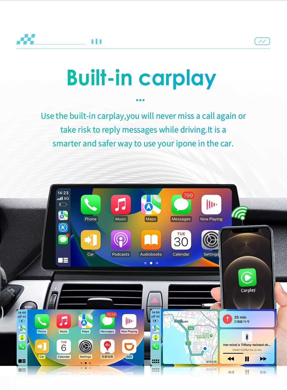 10.3″ For 2007-2010 BMW X5 X6 CCC CIC Android Car Stereo Radio Apple Carplay GPS