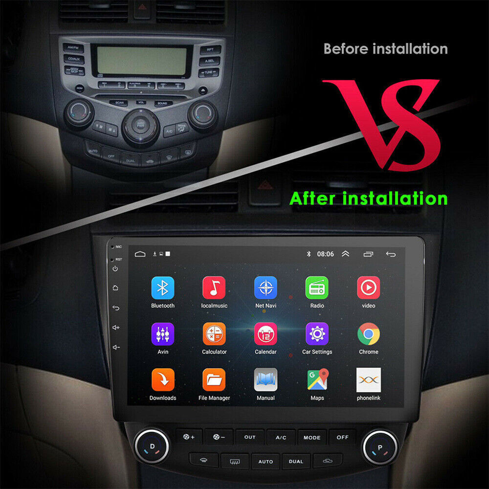 For Honda Accord 2003-2007 Apple CarPlay Android 15 Car Stereo Radio GPS FM RDS
