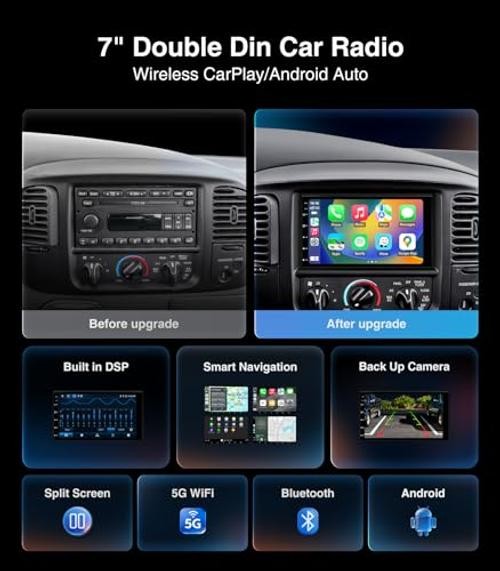 7″ HD Touchscreen Double Din Android 2+32G Car Radio Stereo Full Screen