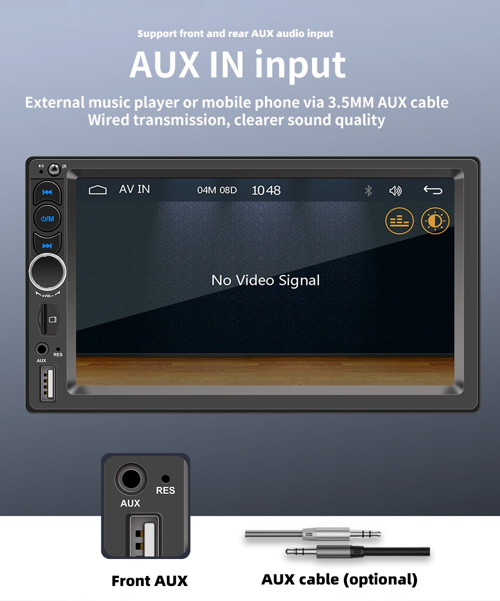 F710C 7” Touch Screen Stereo Radio Car Apple/Android Carplay GPS US
