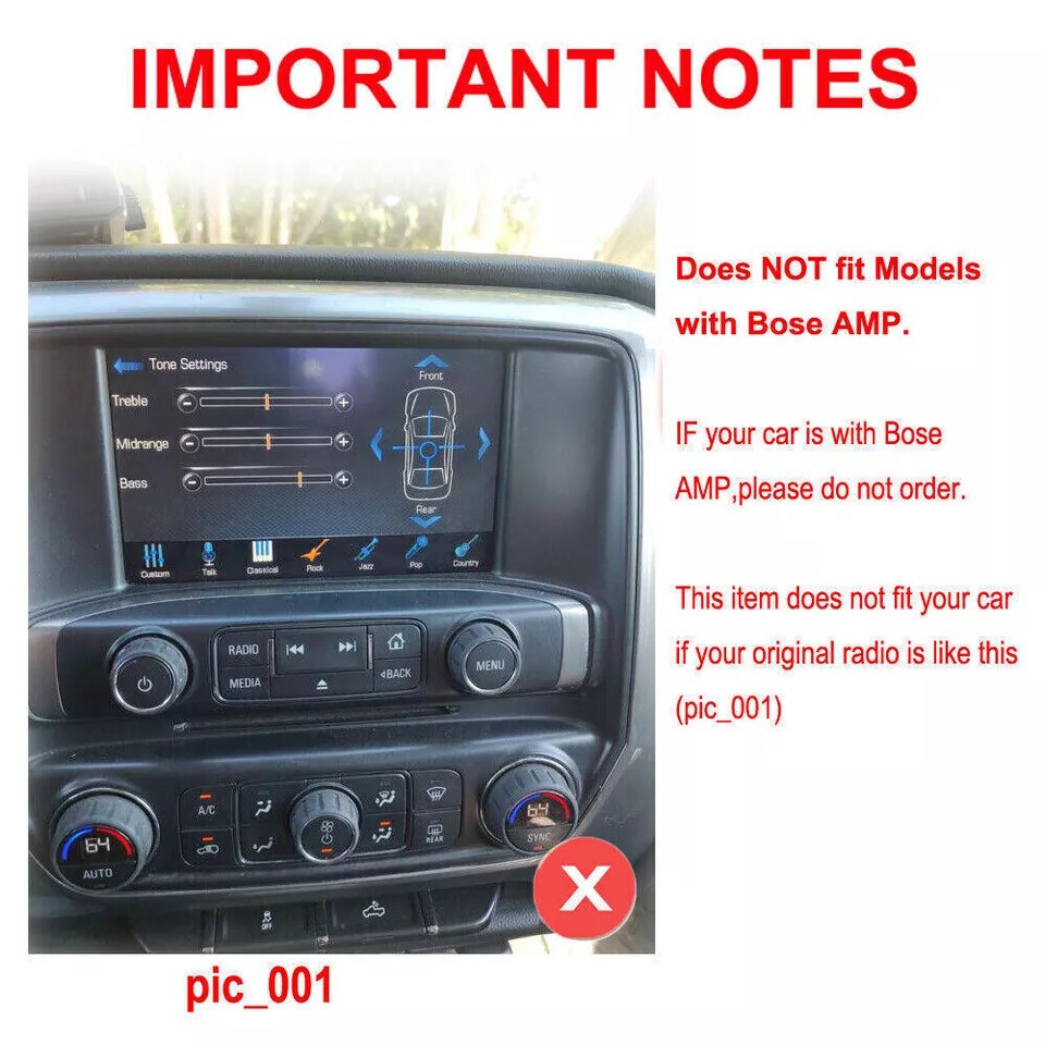 For Chevrolet Silverado GMC Sierra 2013-2019 Carplay Android 15 Car Stereo Radio