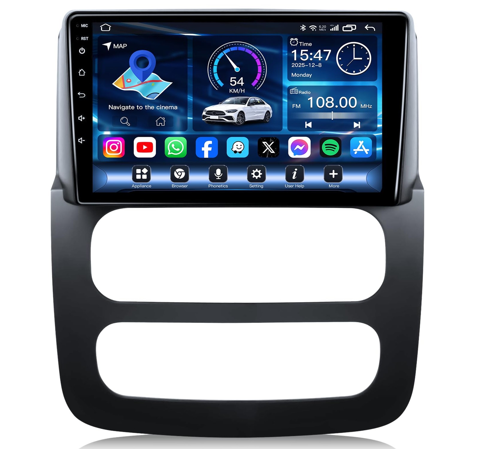 9″ Touchscreen Wireless Carplay Android Auto Stereo for 2002-2005 Dodge Ram