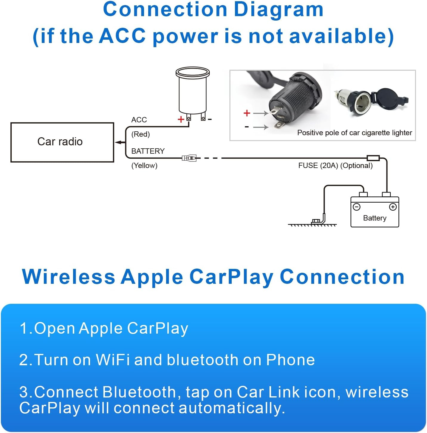Double Din Car Stereo Radio Wireless Carplay Wireless Android Auto, 7In Touchscr