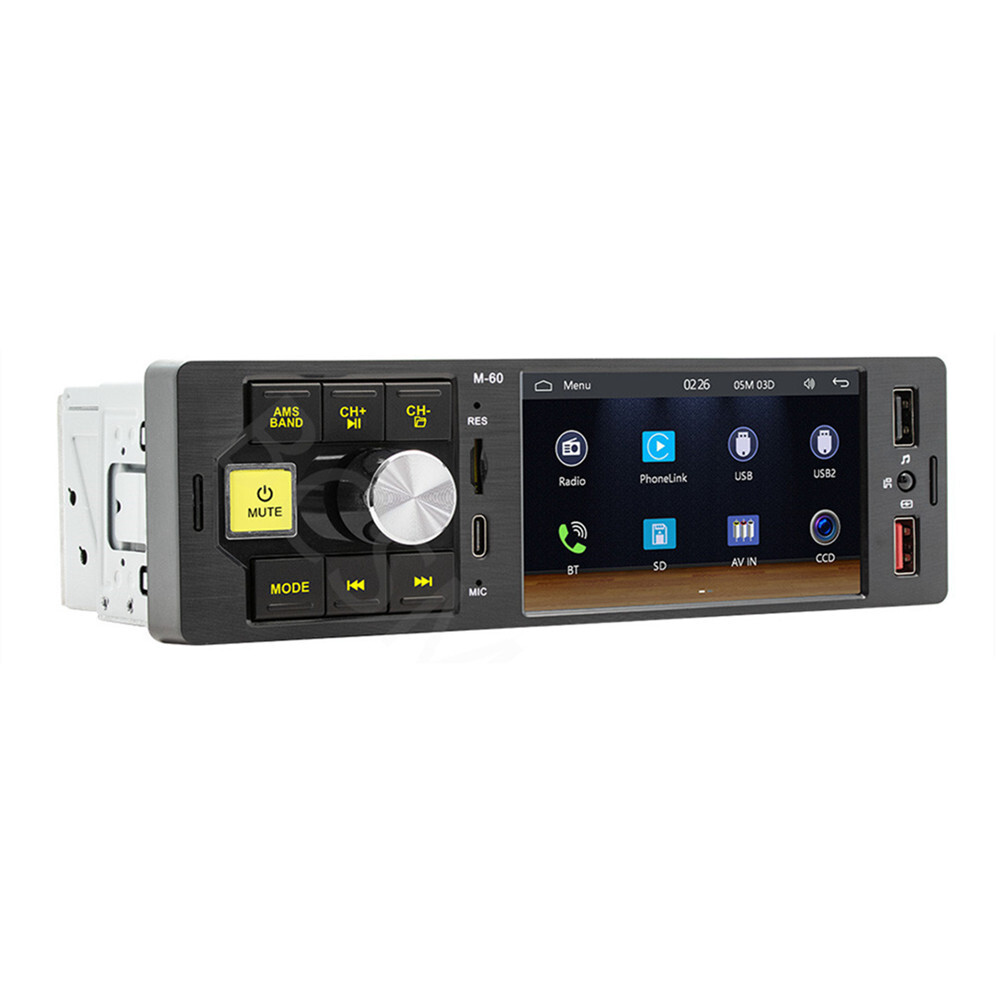 Single DIN Car Stereo Radio MP5 Player Bluetooth For Apple CarPlay Android Auto