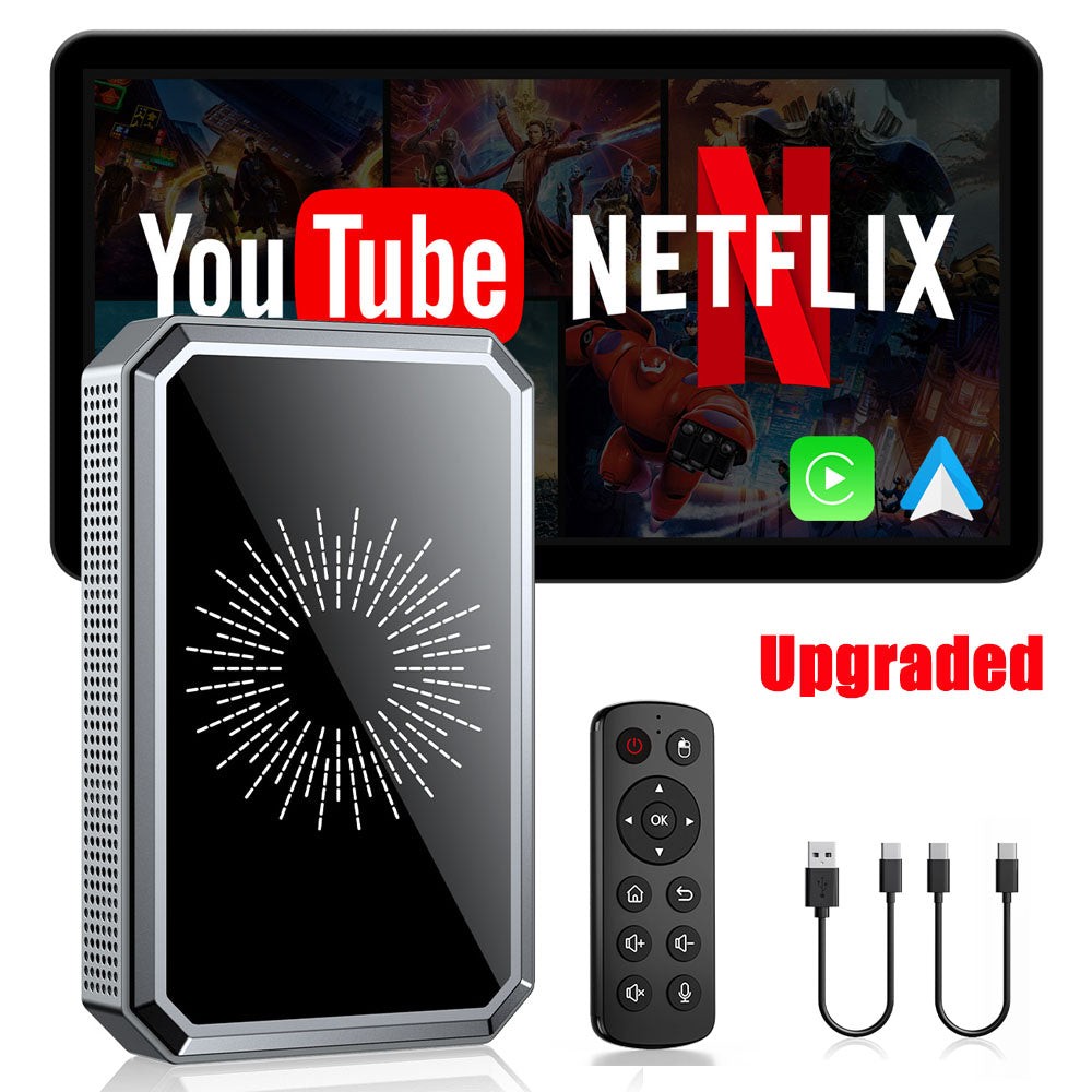 LAMTTO 4-in-1 Wireless CarPlay AI Box Android Auto Adapter with Netflix/YouTube