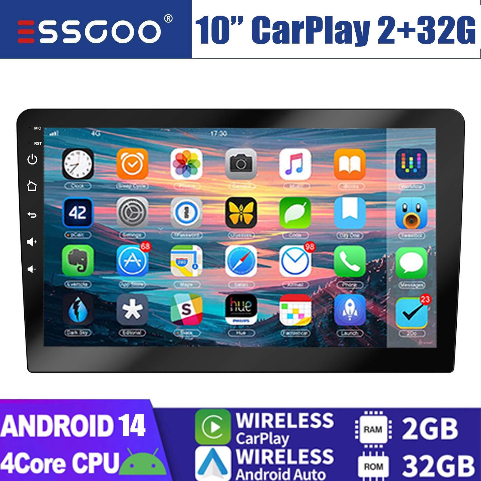 10.1″ 2Din Car Stereo Radio IPS Touch Screen Bluetooth Audio WiFi GPS SWC 2+32GB