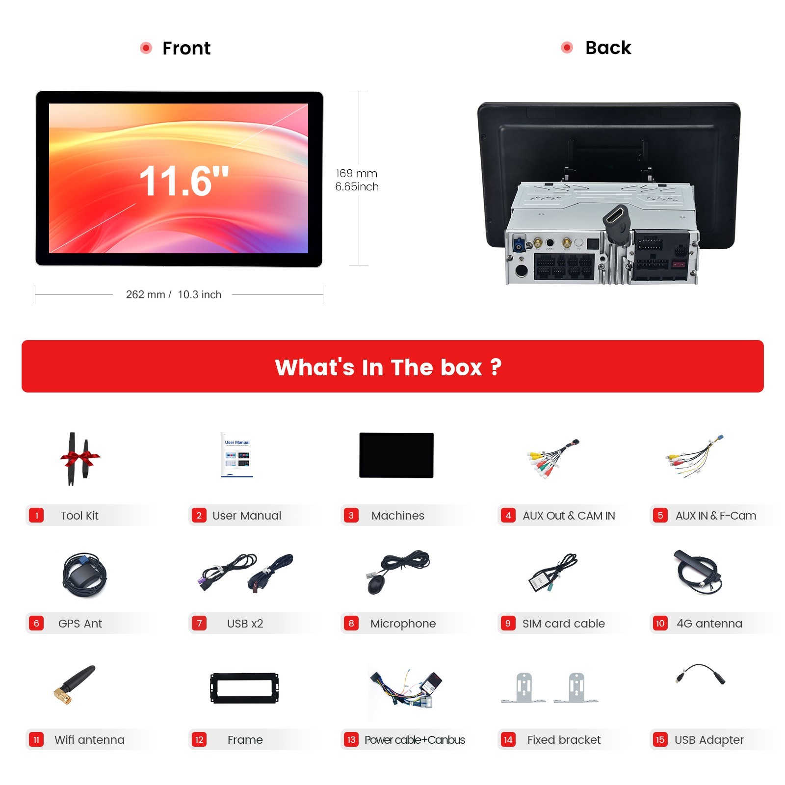 Dasaita 11.6″ Car Stereo for Jeep Wrangler 2007-2018 CarPlay 2K QLED