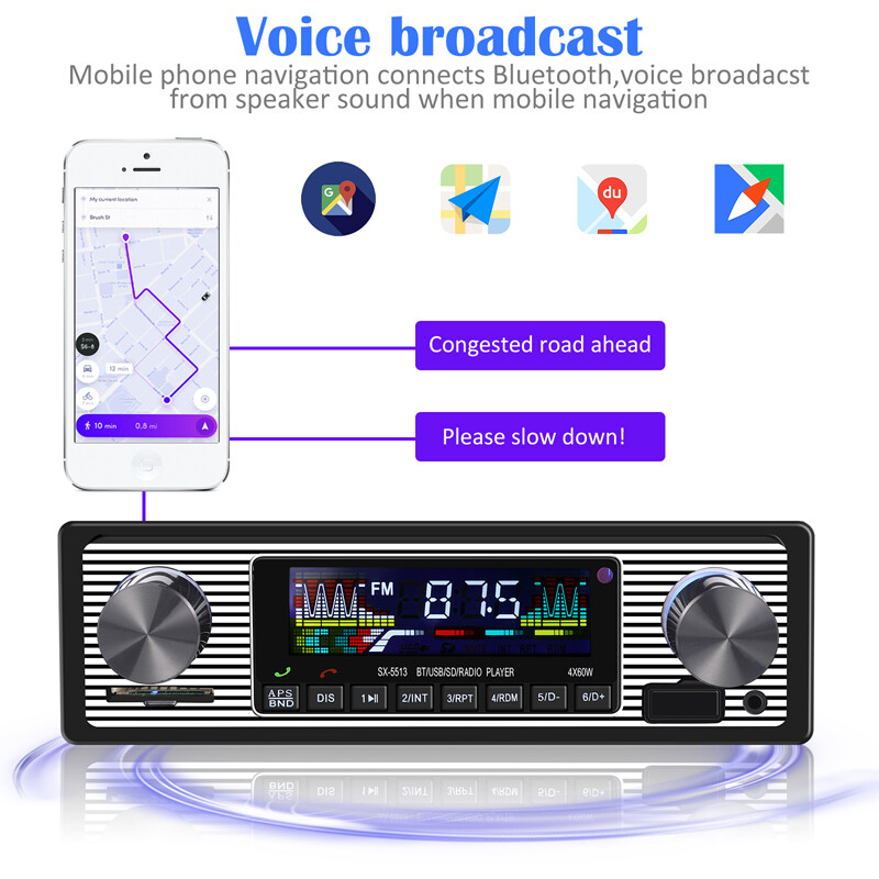 Bluetooth Vintage Car FM Radio MP3 Player USB Classic Stereo Audio Receiver LOT