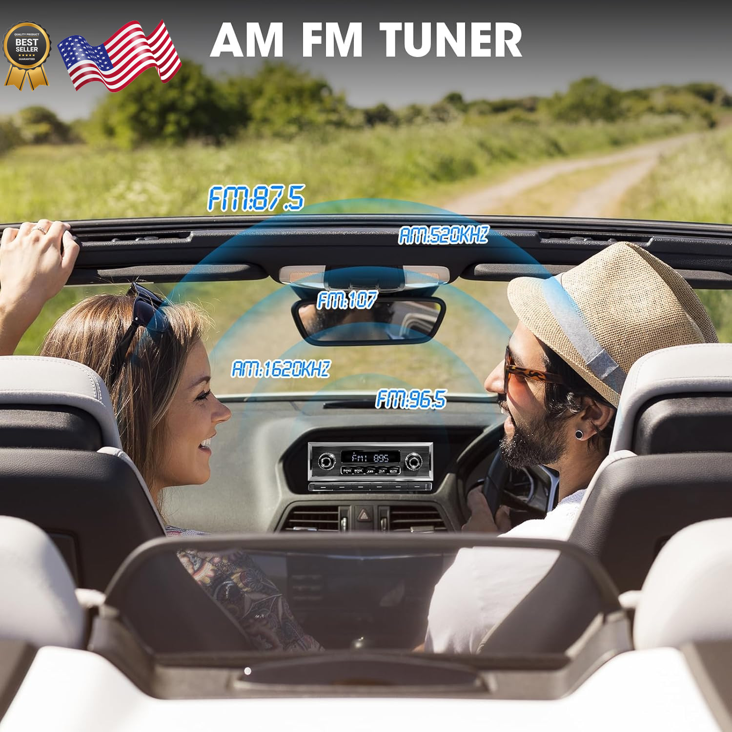 Retro Car Radio Receiver with Bluetooth: Single Din Vintage Stereo for Classic V