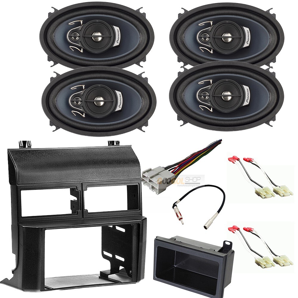 4X Pioneer 4×6 Speakers + Double DIN Radio Install kit for 1988-1994 GM C/K 1500
