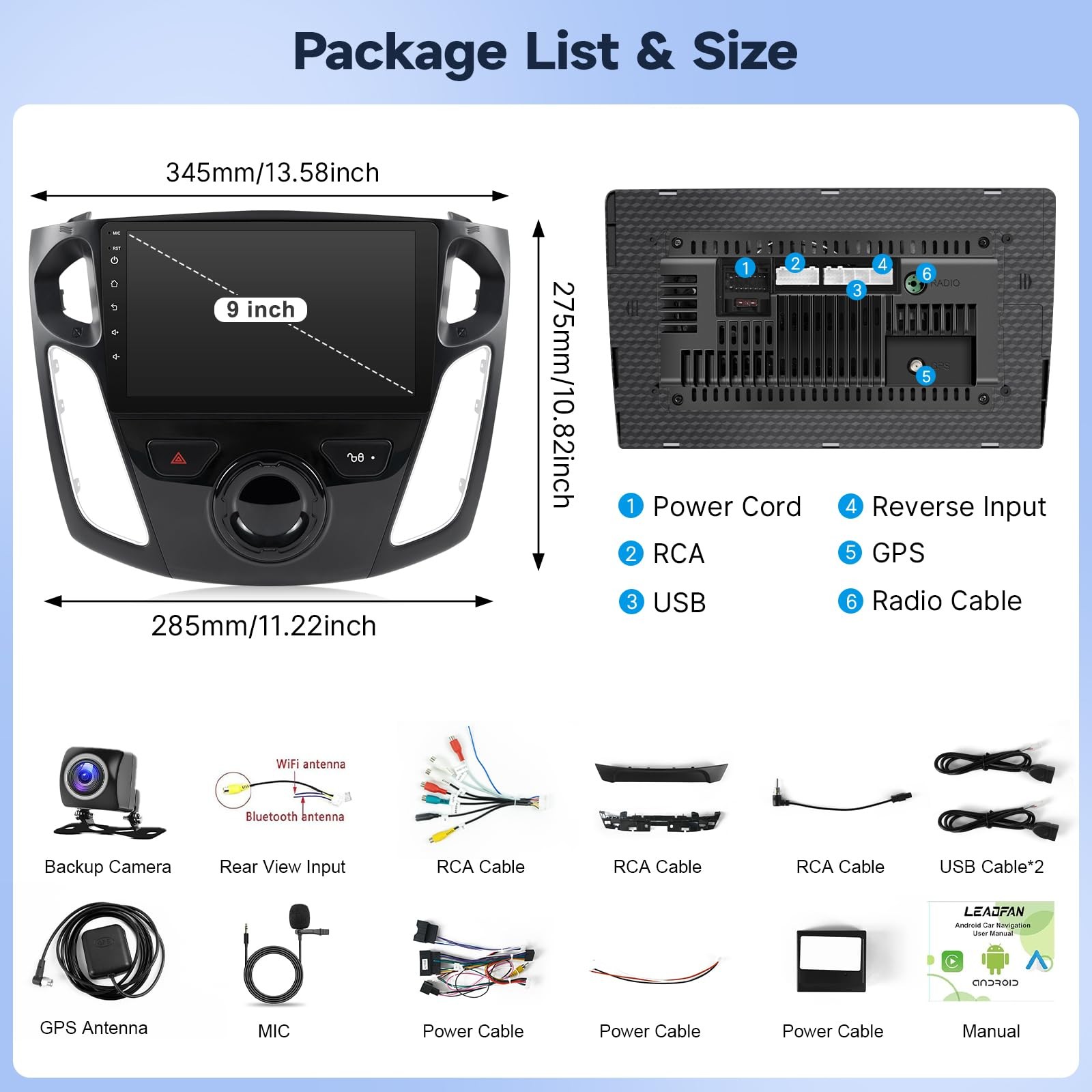 32G For Ford Focus 2012-2018 Car Radio Stereo Navi Carplay Screen Auto 1280*800