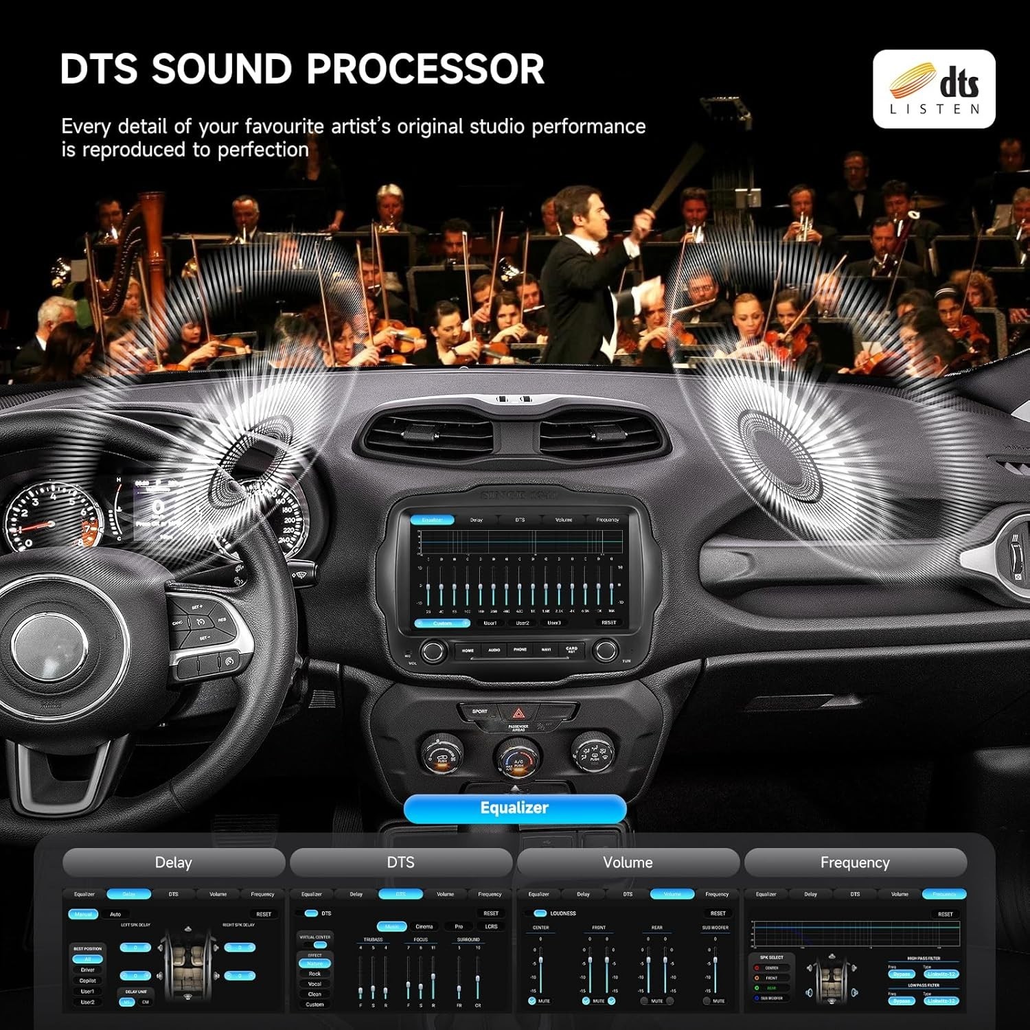 Dasaita 9″ Car Stereo for Jeep Renegade 2015-2022 T-style Wireless CarPlay GPS